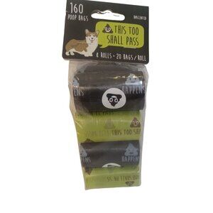 Dog Poop Bags Unscented Green Black 160 Count This Too Shall Pass 8.9" x 12"